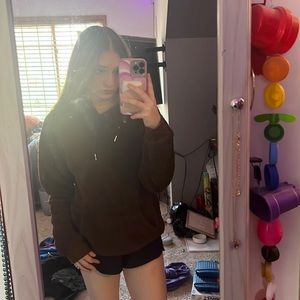 brown fuzzy hoodie